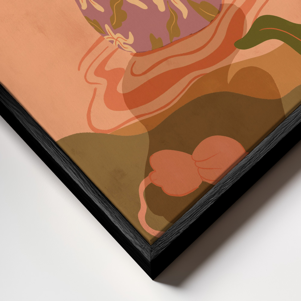 Canvas schilderi - Sunset frame close-up - zwart frame