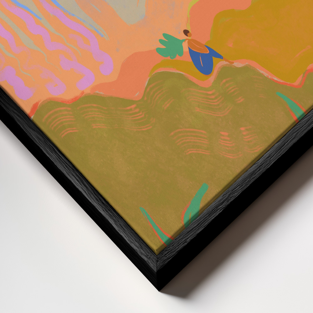 Toile - Wide Open Spaces cadre en gros plan - cadre noir
