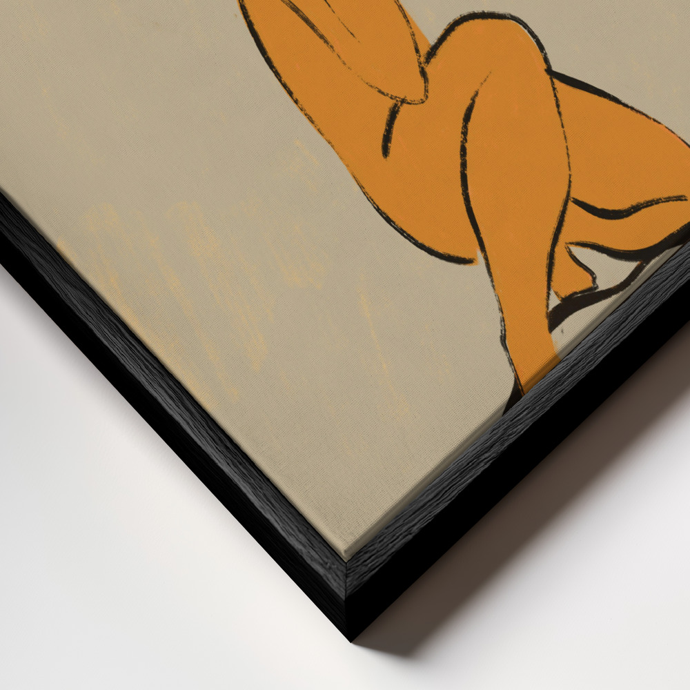 Canvas print - World On Her Shoulders frame close up - black frame