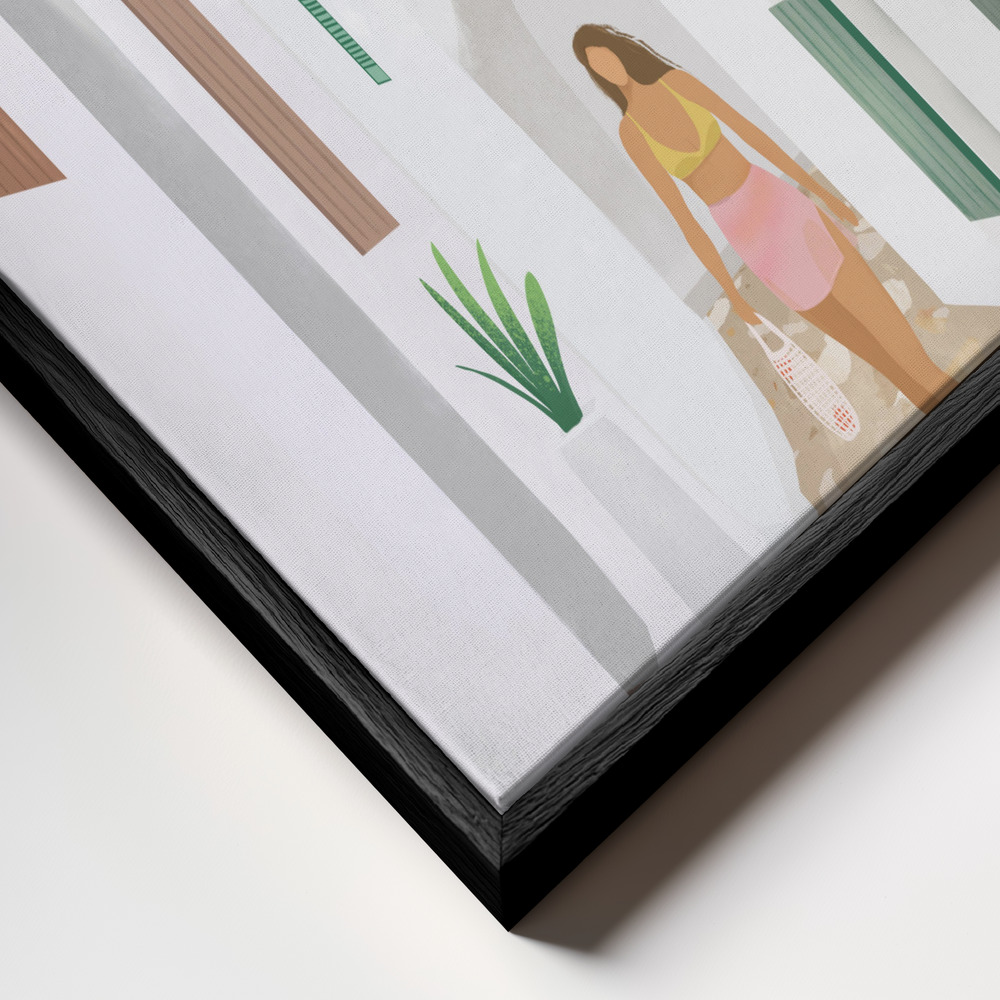 Canvas print - Menorca frame close up - black frame