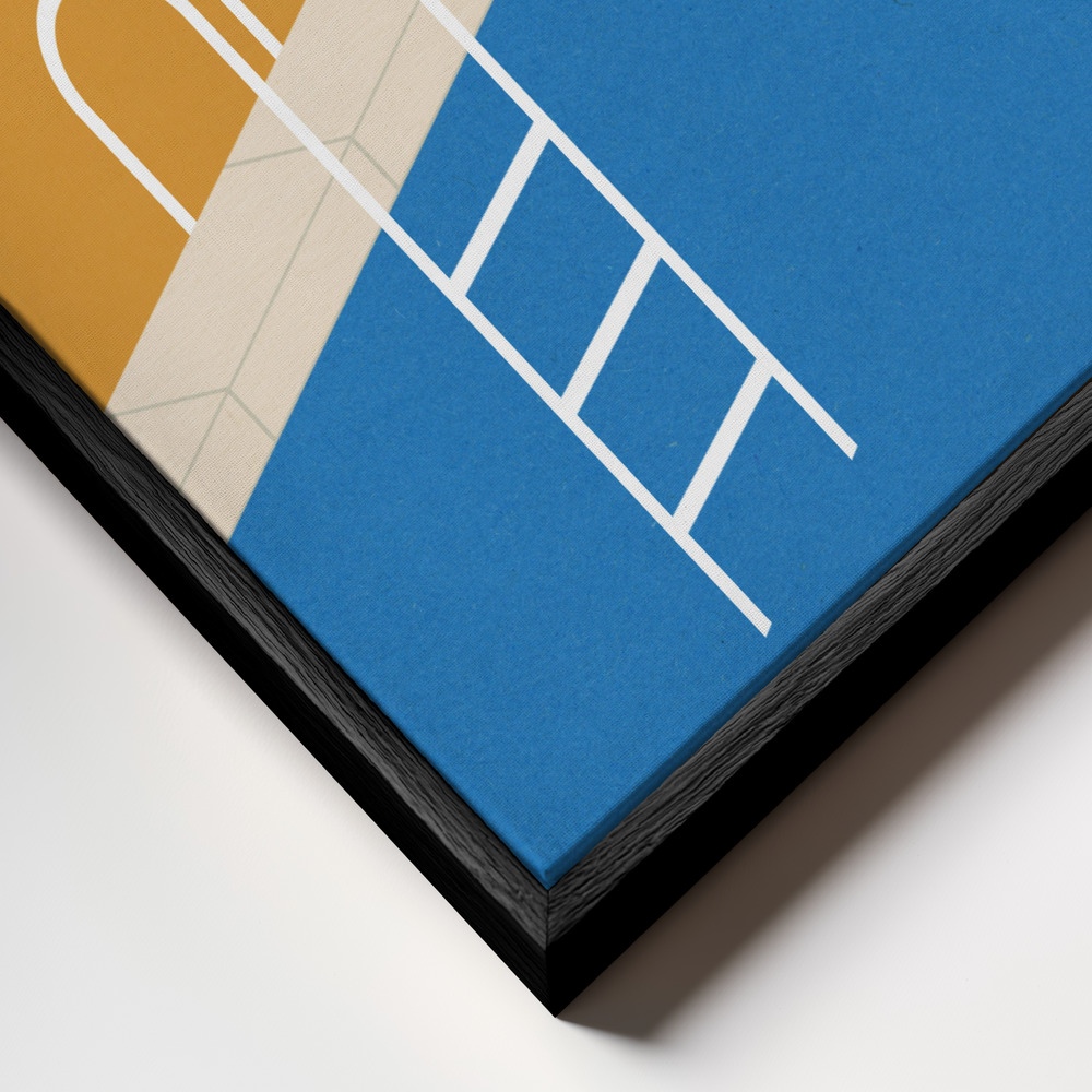 Toile - Desert Pool cadre en gros plan - cadre noir