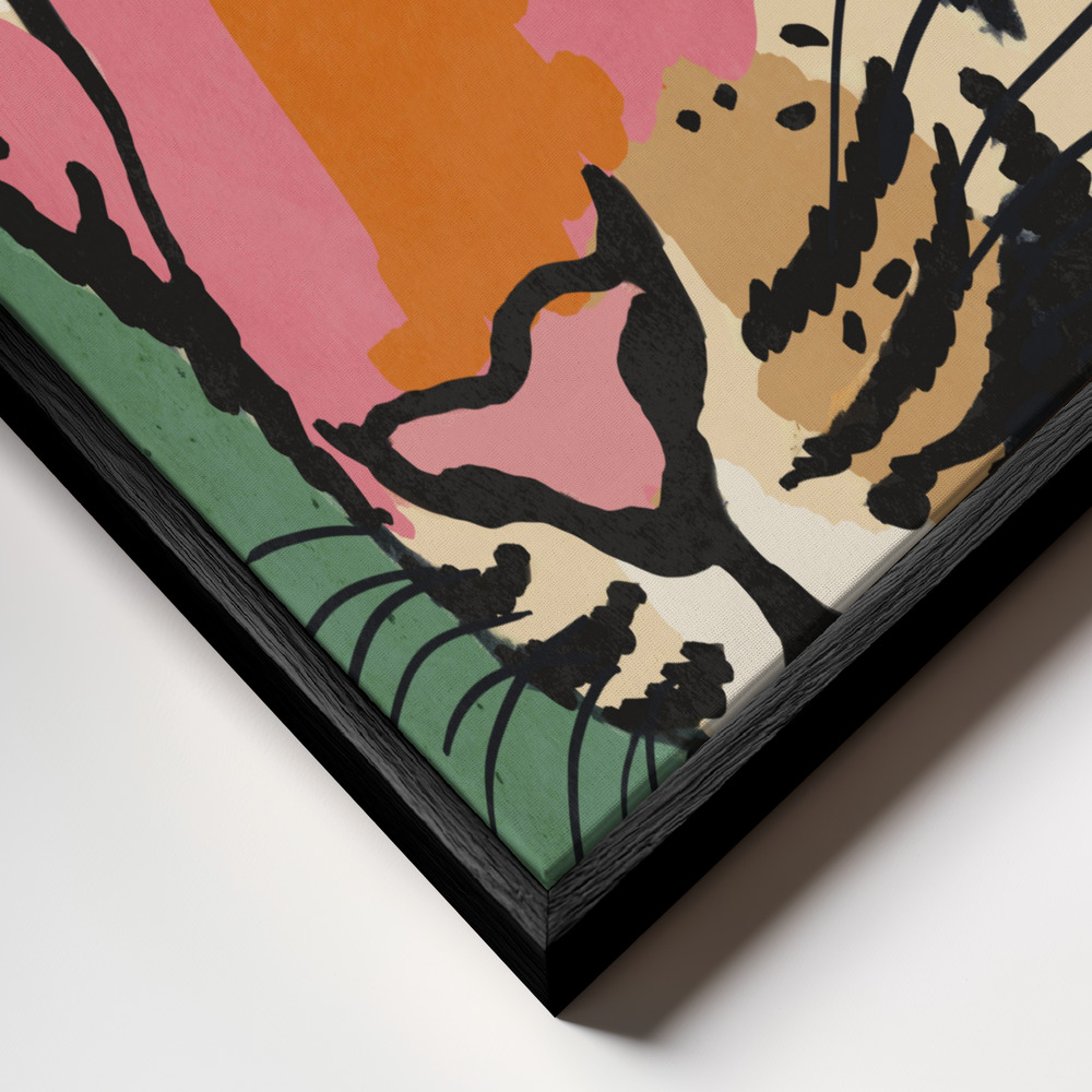 Canvas schilderi - Strong Look frame close-up - zwart frame