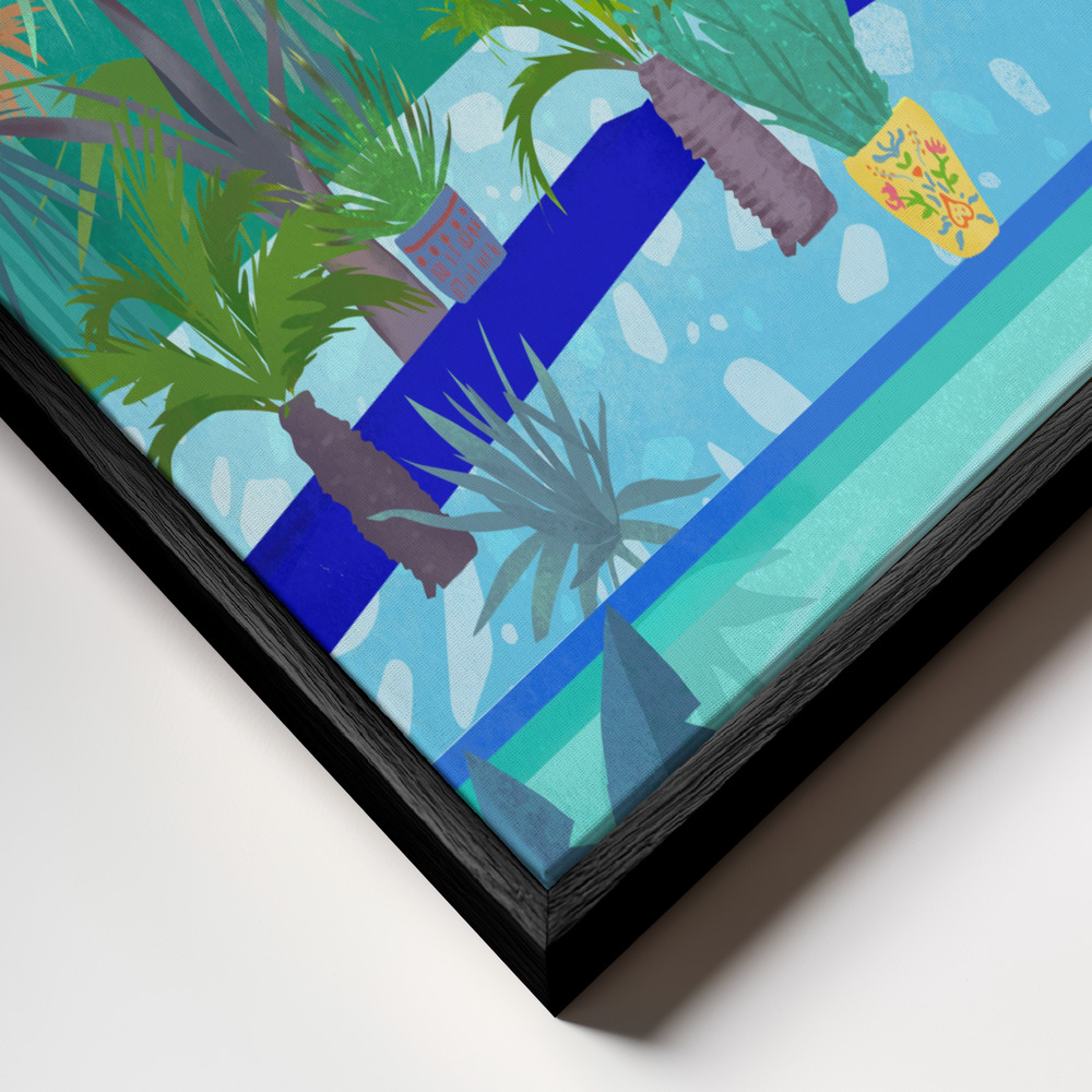 Toile - Moroccan Garden cadre en gros plan - cadre noir