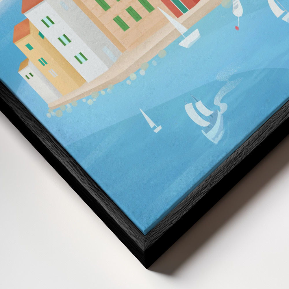 Toile - Rovinj cadre en gros plan - cadre noir