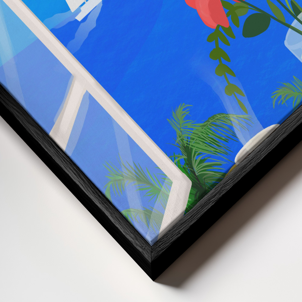 Toile - Island View cadre en gros plan - cadre noir