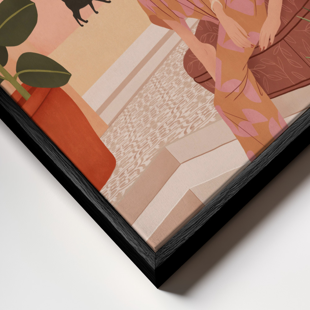 Canvas schilderi - Secret Garden frame close-up - zwart frame