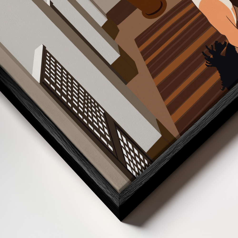 Canvas print - Balance in Motion frame close up - black frame