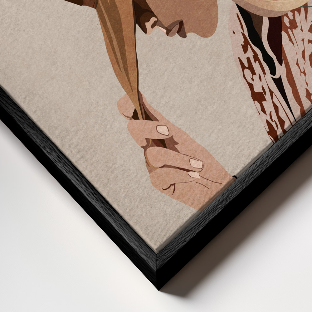 Canvas print - Feathered Elegance frame close up - black frame