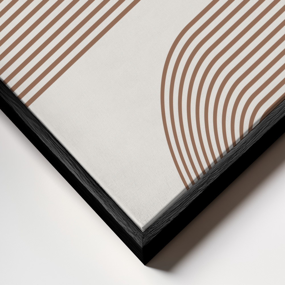Canvas schilderi - Beige Arc Poster - No.2 frame close-up - zwart frame
