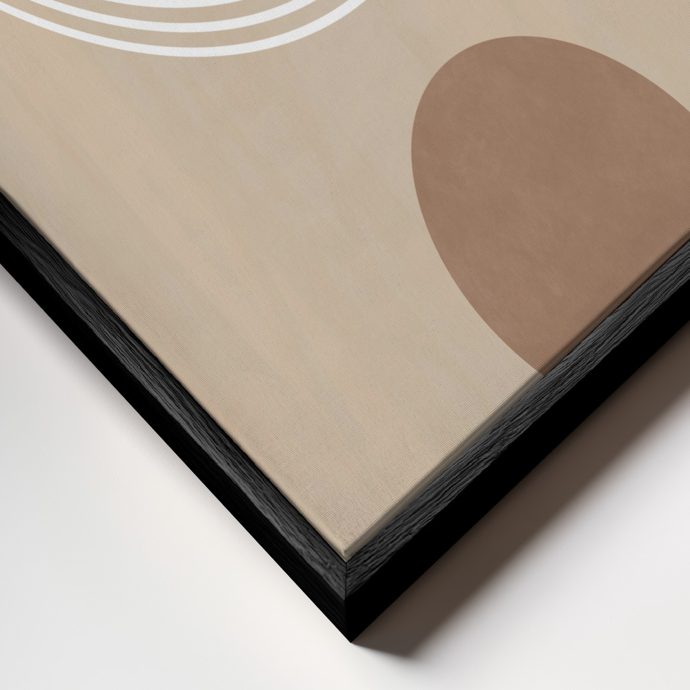 Canvas schilderi - Beige Arc Poster - No.3 frame close-up - zwart frame