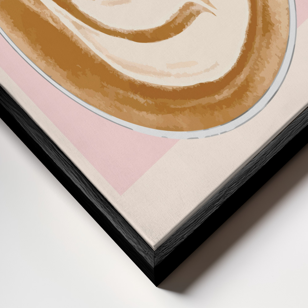 Canvas schilderi - Coffee Print frame close-up - zwart frame
