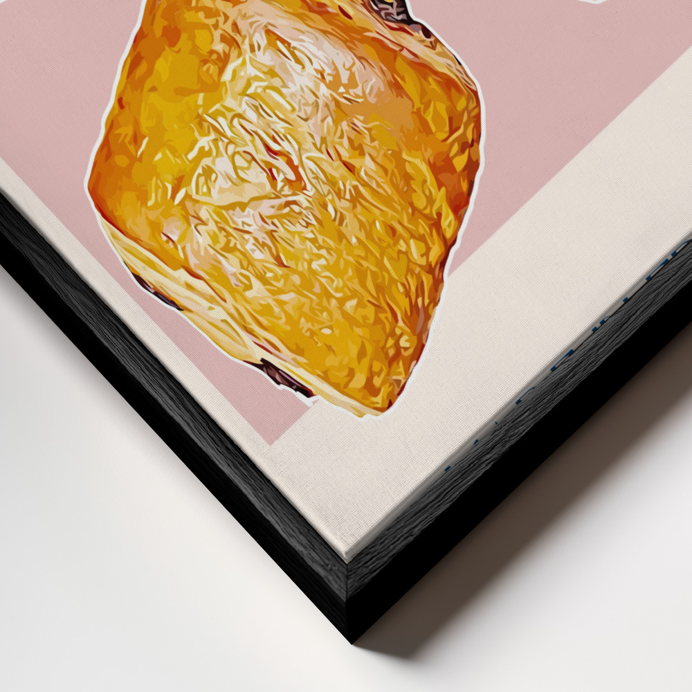 Canvas schilderi - Pain Au Chocolat Print frame close-up - zwart frame