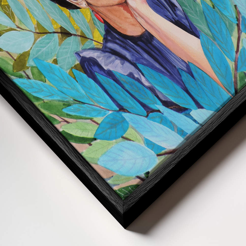 Canvas print - Ce Regard Posé Sur Moi frame close up - black frame