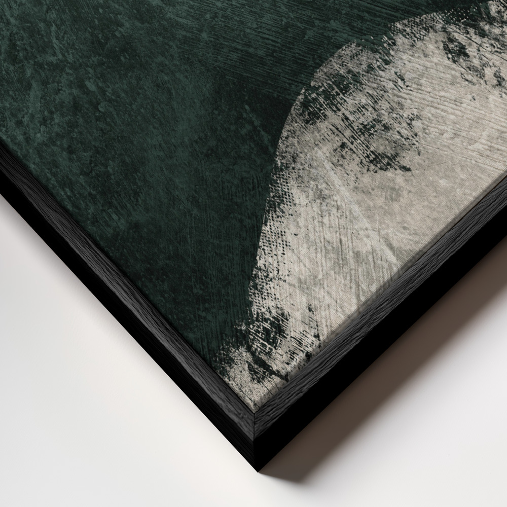Canvas taulu - Midnight Emerald No2 kehys lähikuvassa - musta kehys