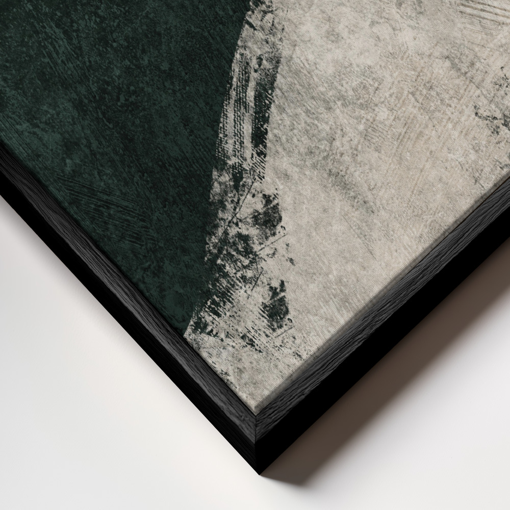 Toile - Midnight Emerald No3 cadre en gros plan - cadre noir