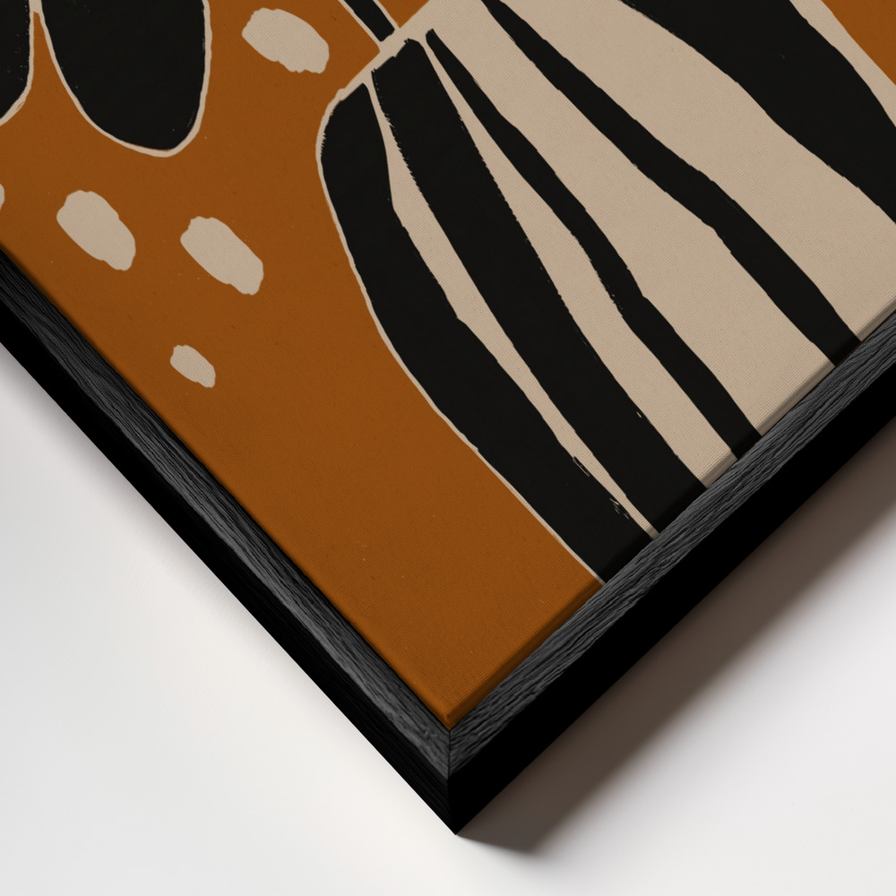 Canvas print - Ochre Still Life No 4 frame close up - black frame