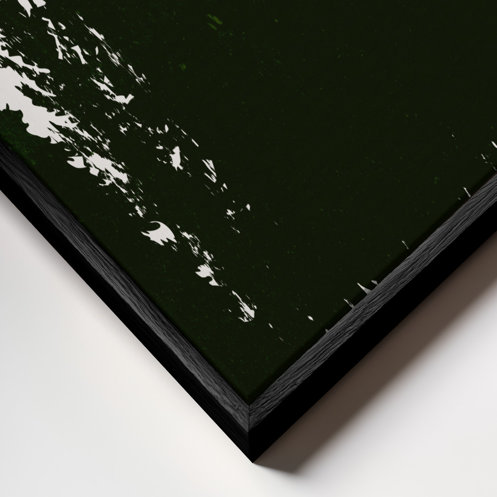 Toile - Tannenwald (dark) cadre en gros plan - cadre noir