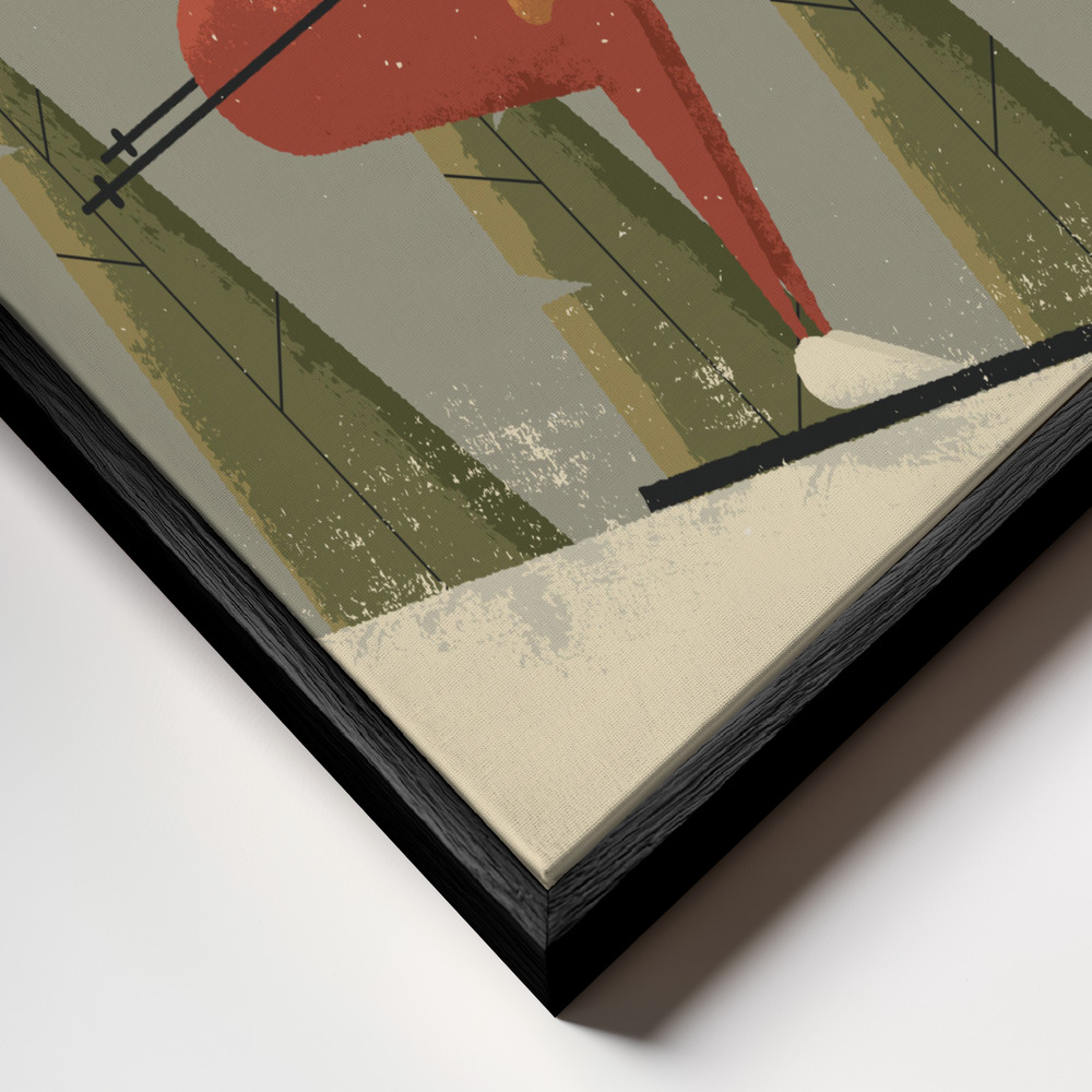 Canvas print - Skiing frame close up - black frame