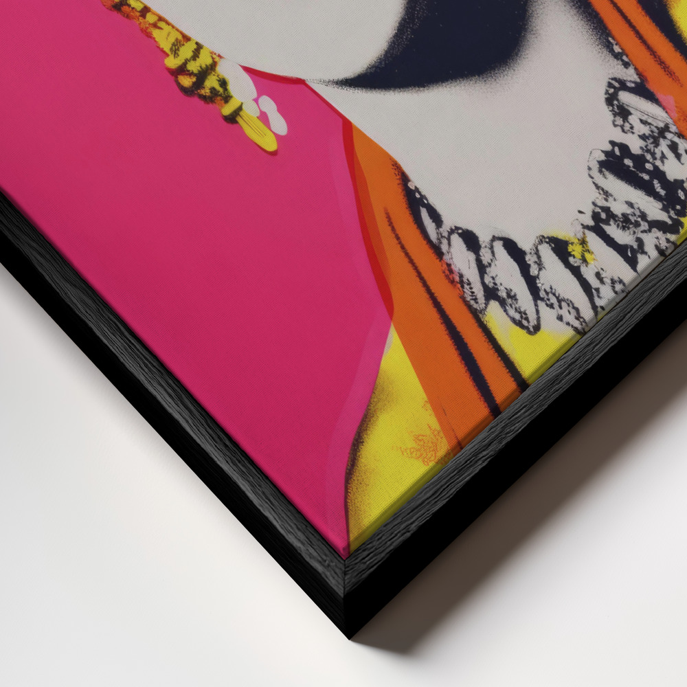Canvas print - Vibrant Iconic Portrait frame close up - black frame