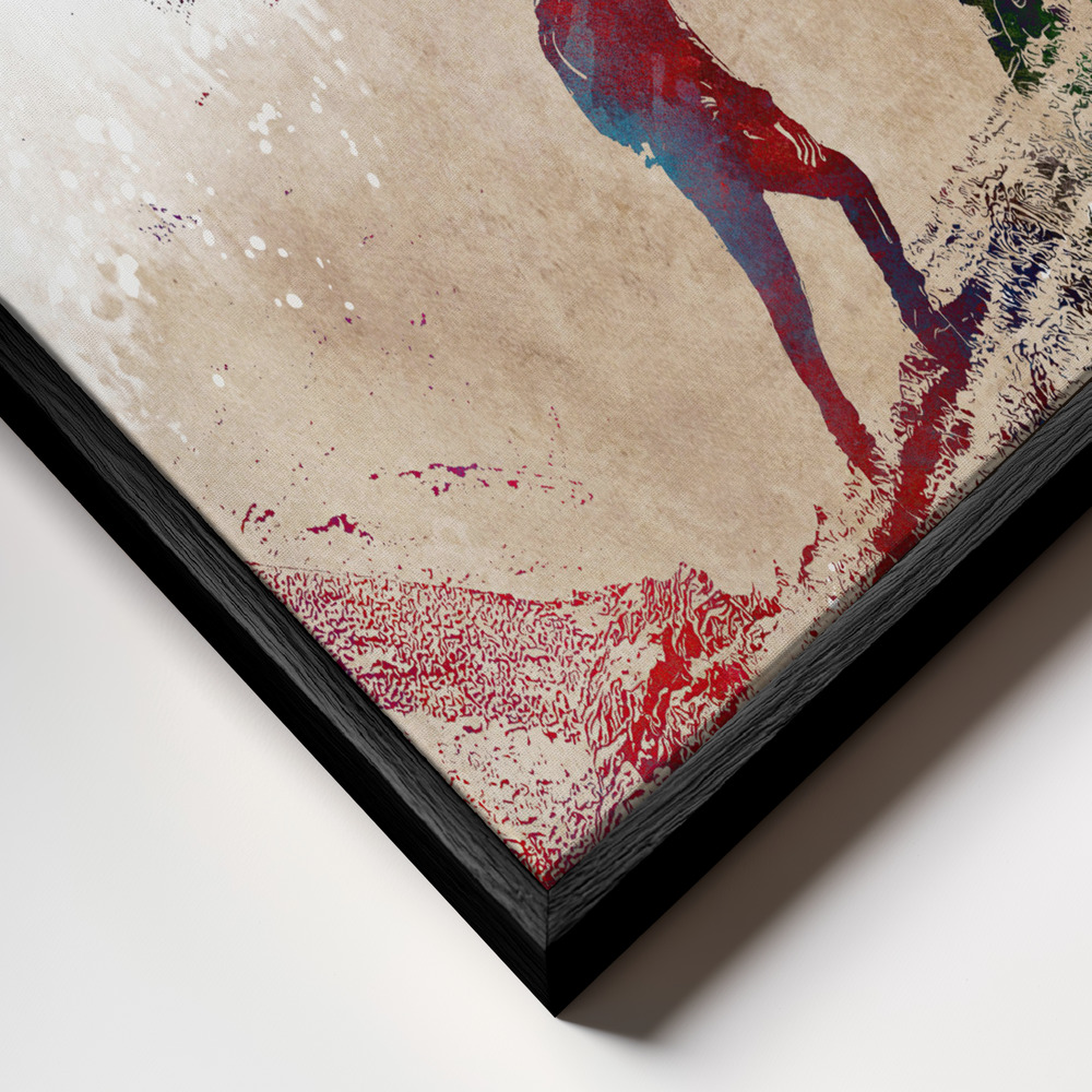 Canvas taulu - Mountaineers Sport Art 1 kehys lähikuvassa - musta kehys