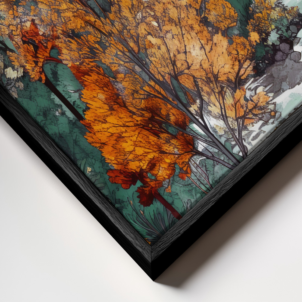 Canvas taulu - Forest 2 kehys lähikuvassa - musta kehys