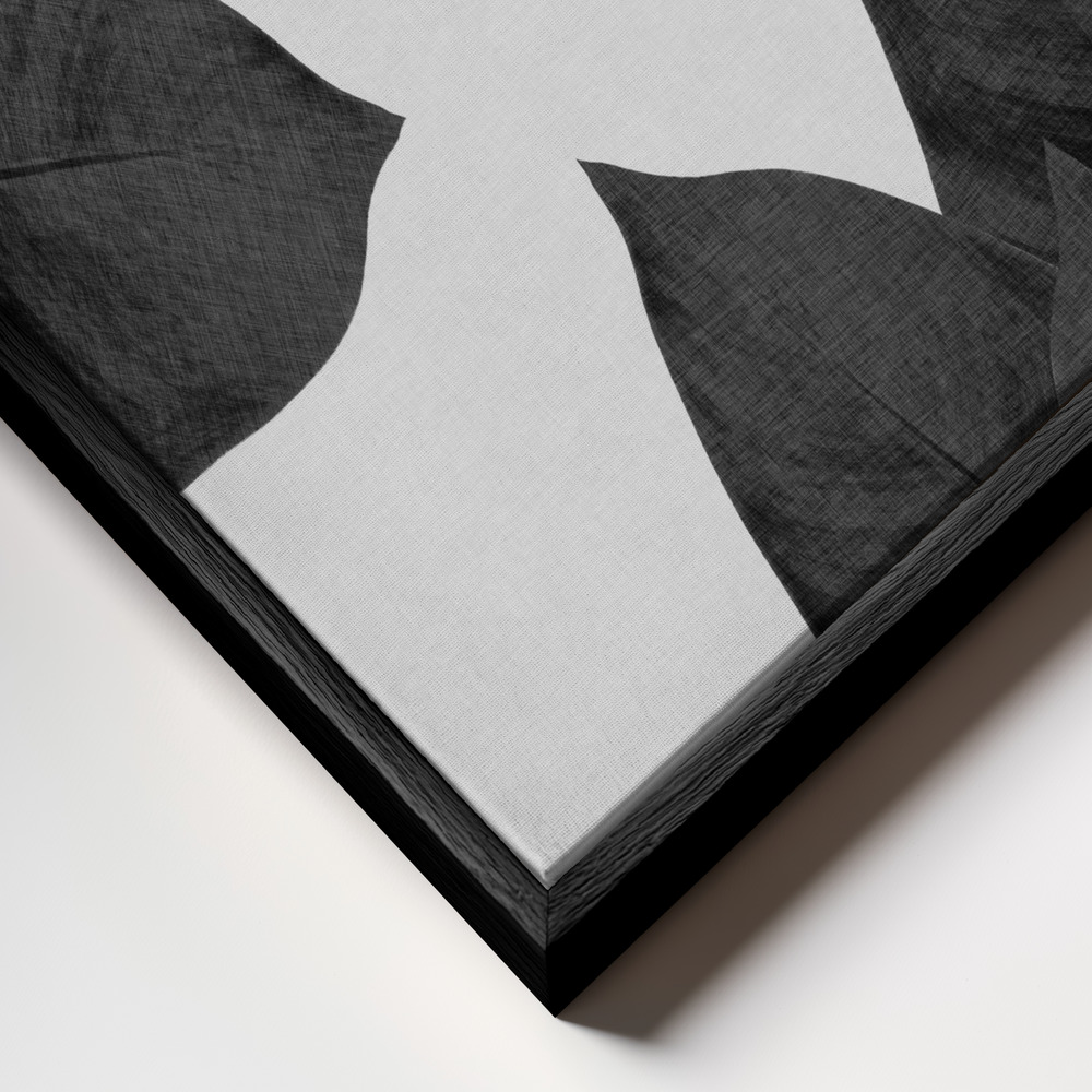 Toile - Banana Leaf Black & White I cadre en gros plan - cadre noir