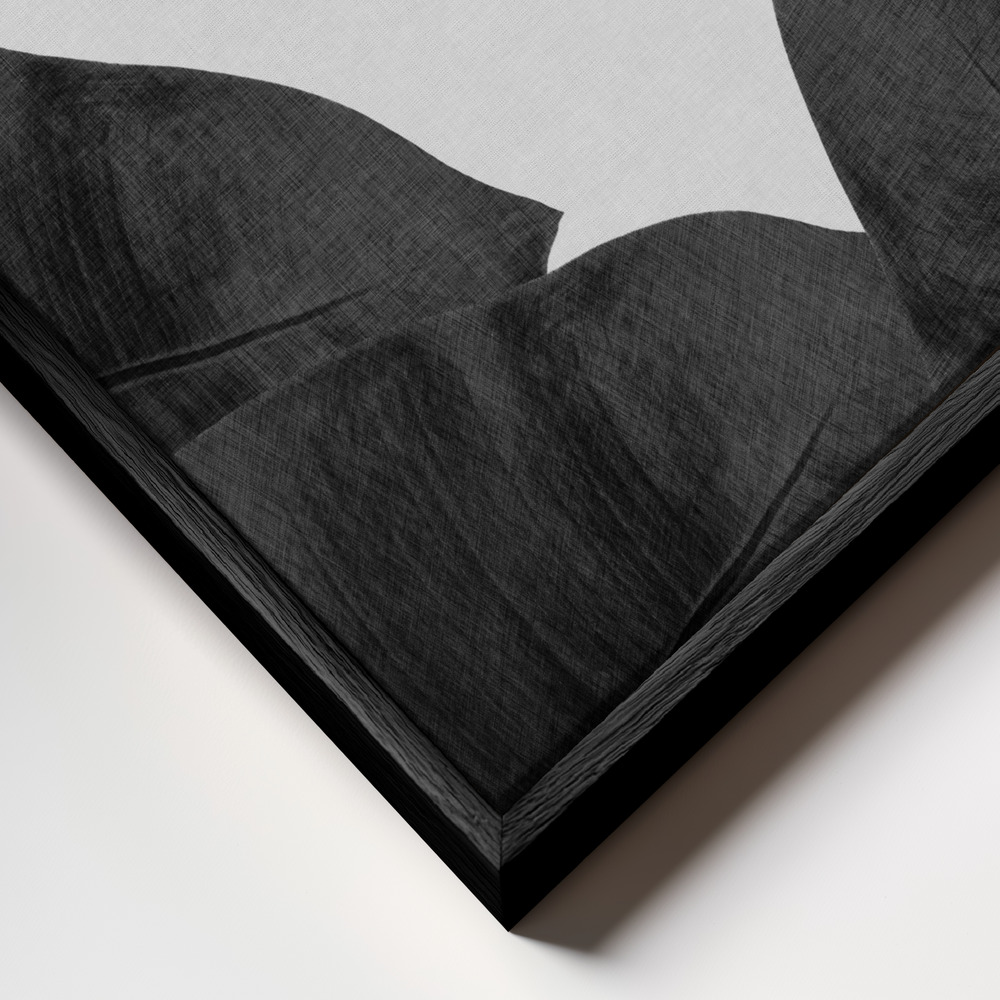 Toile - Banana Leaf Black & White II cadre en gros plan - cadre noir