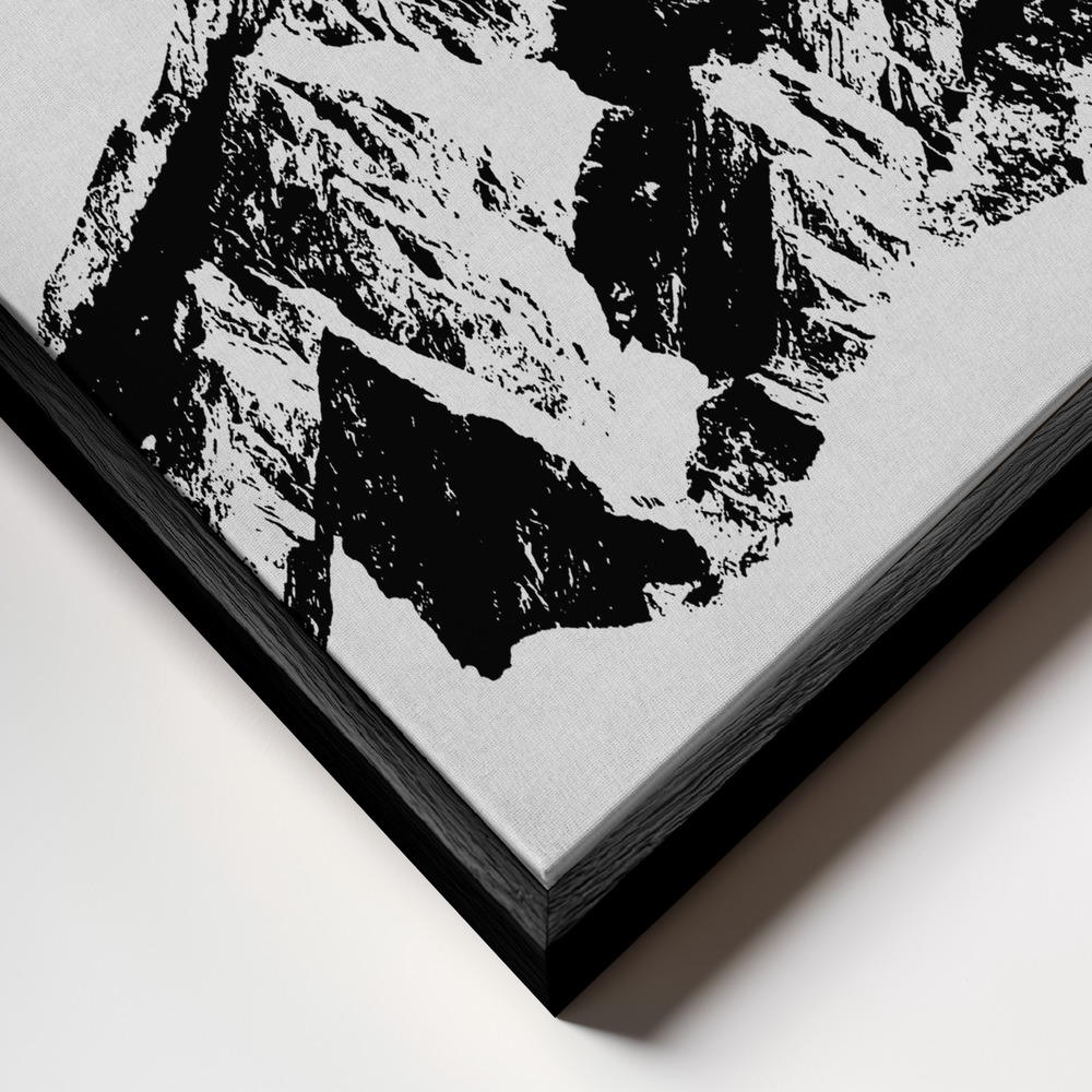 Toile - Mountains I cadre en gros plan - cadre noir