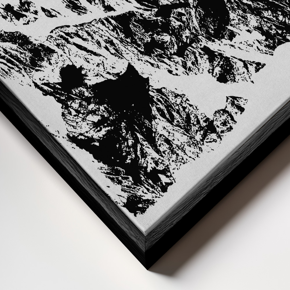 Canvas taulu - Mountains II kehys lähikuvassa - musta kehys