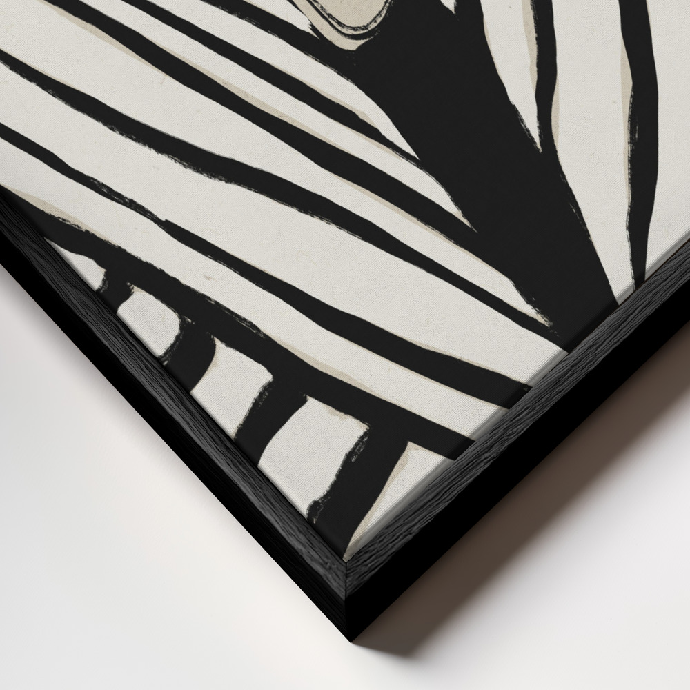 Canvas schilderi - Striped Coat frame close-up - zwart frame