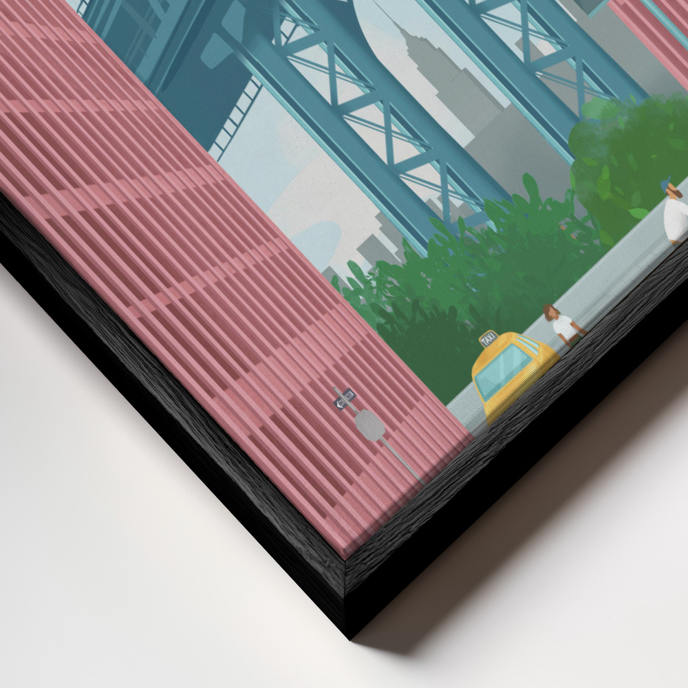 Canvas schilderi - Dumbo, New York frame close-up - zwart frame