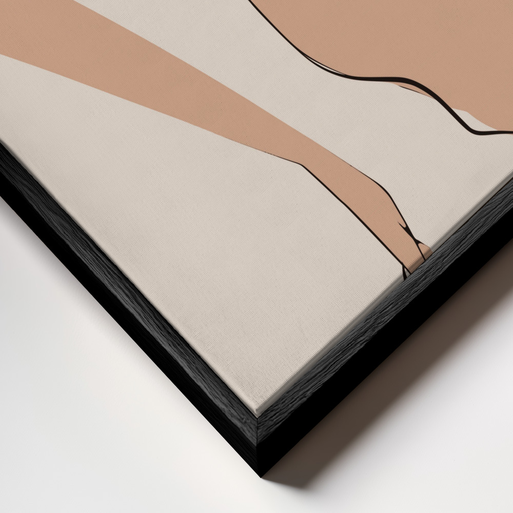 Canvas schilderi - Leaning Nude frame close-up - zwart frame