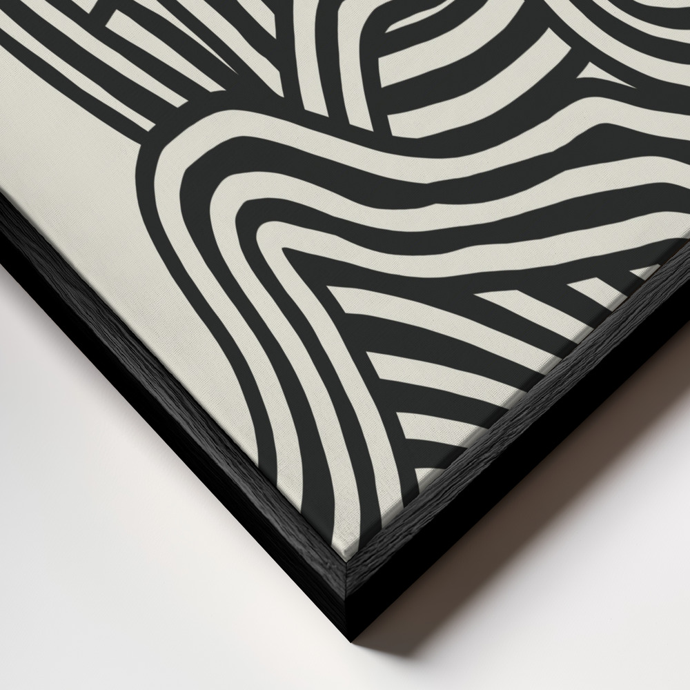 Canvas schilderi - Stripe Portrait frame close-up - zwart frame