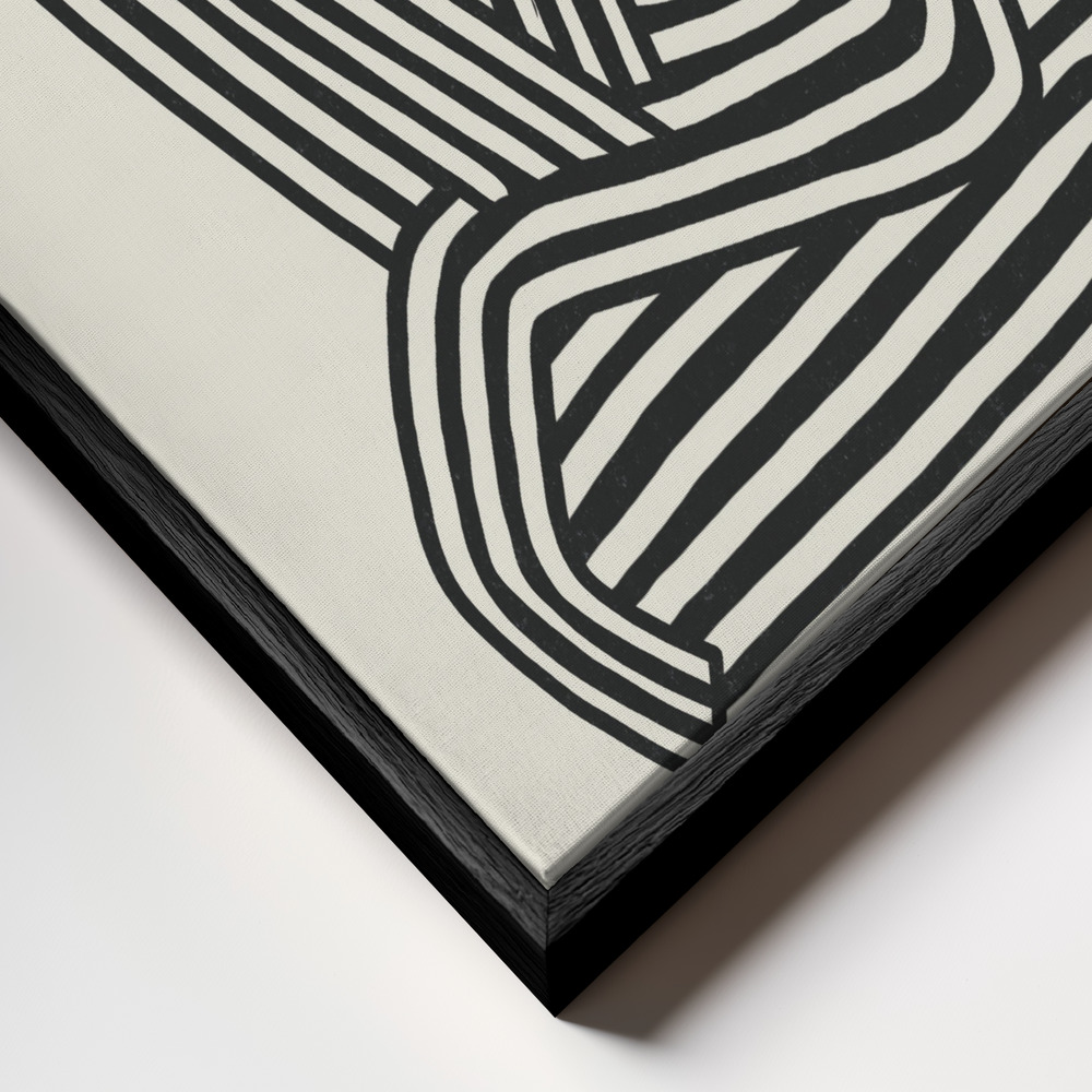 Canvas schilderi - Stripe Woman Portrait frame close-up - zwart frame