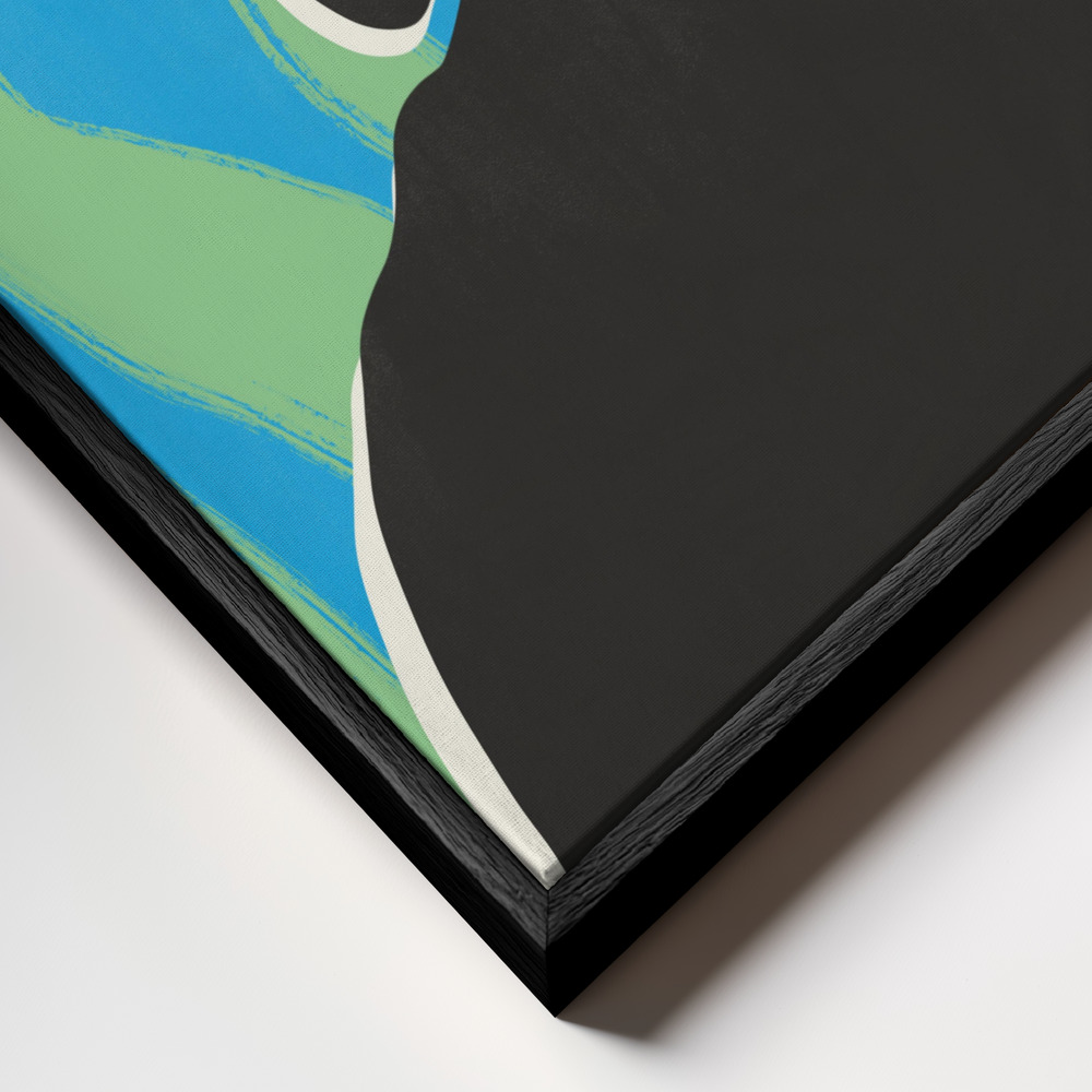 Canvas schilderi - Anonymous Portrait In Cool Colors frame close-up - zwart frame