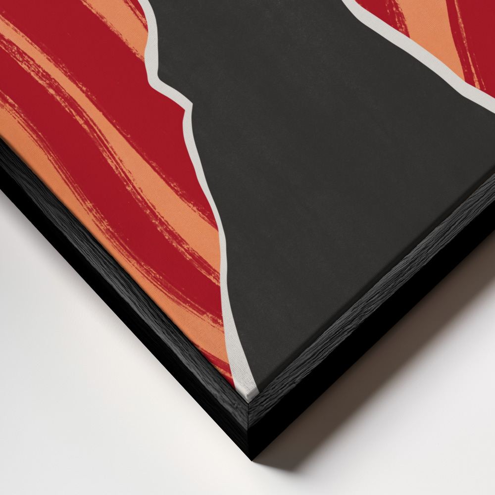 Canvas schilderi - Anonymous Portrait In Heat frame close-up - zwart frame