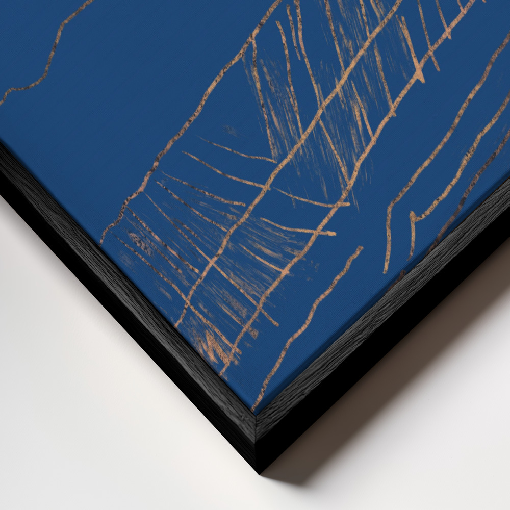 Canvas schilderi - Snowy peak 02 frame close-up - zwart frame
