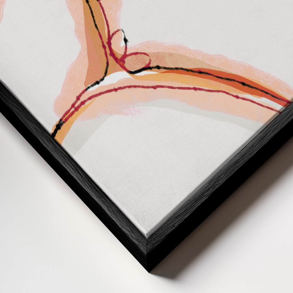 Toile - Sensuality (Orange Version) cadre en gros plan - cadre noir