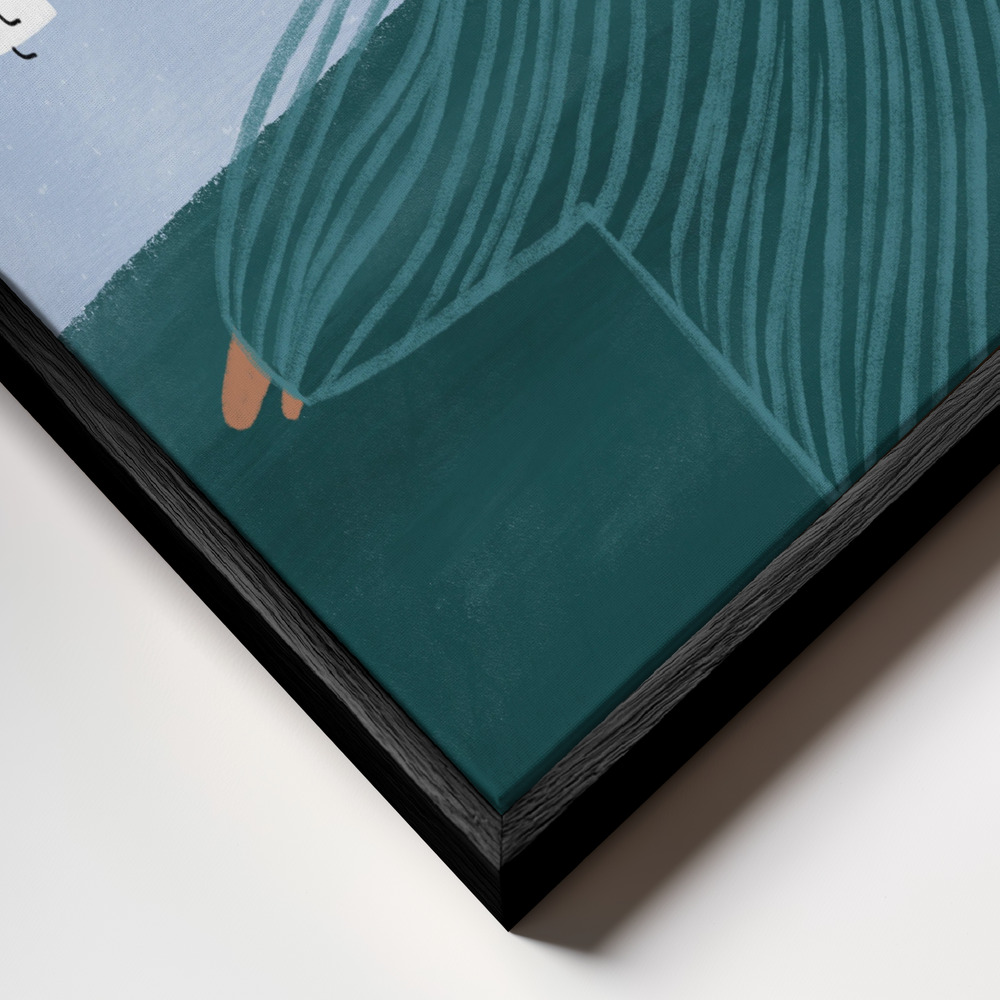 Canvas schilderi - Seaside frame close-up - zwart frame