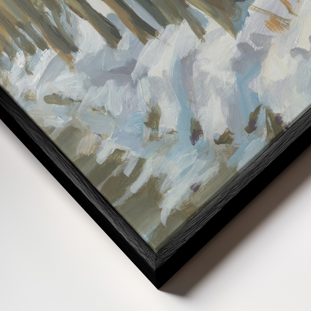 Lienzo - Winter Trees primer plano del marco - marco negro