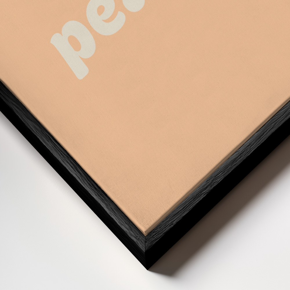Canvas taulu - Sweet As Peach! Text Juliste - kehys lähikuvassa - musta kehys
