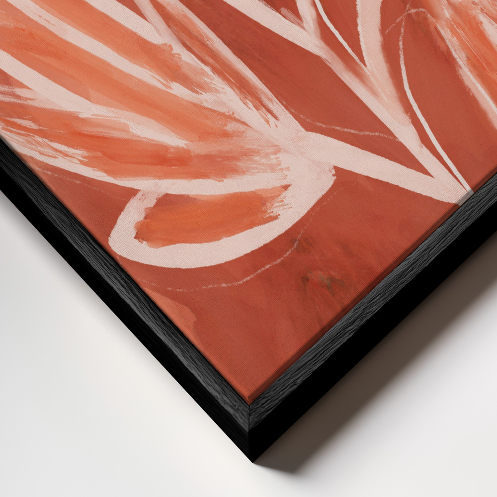 Canvas print - Peachy Flowers frame close up - black frame