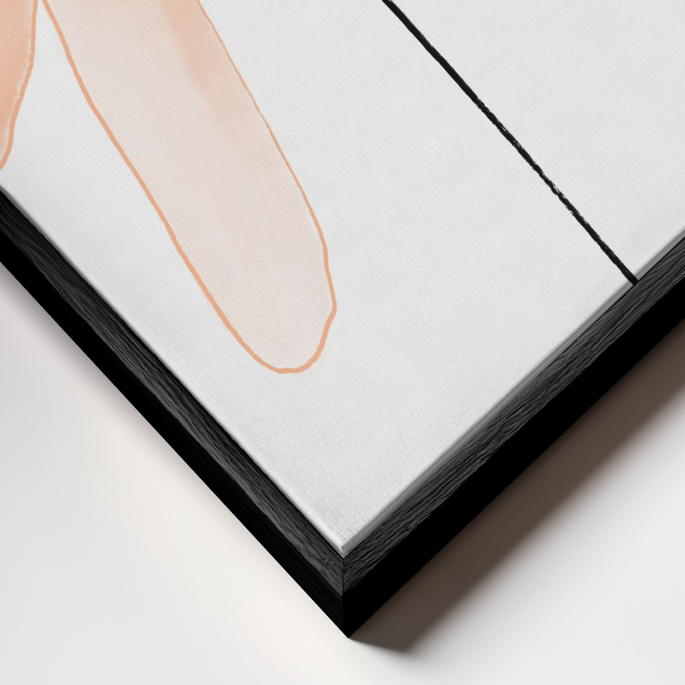 Canvas taulu - Peach Flower kehys lähikuvassa - musta kehys