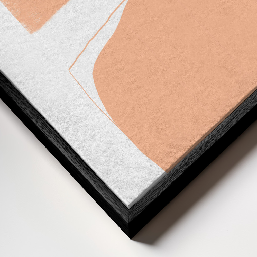 Canvas taulu - Abstract Shapes Peach kehys lähikuvassa - musta kehys