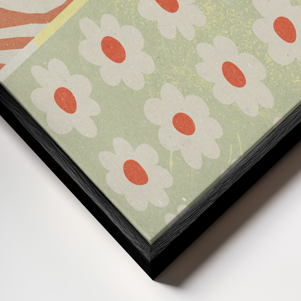 Canvas schilderi - Flowers Composition 2 frame close-up - zwart frame