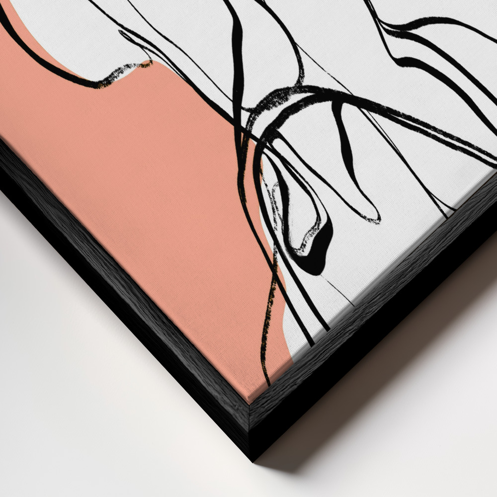 Canvas schilderi - Imaginations (Peach) frame close-up - zwart frame
