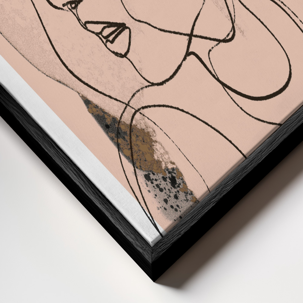 Canvas print - Time Whispers (Peach) frame close up - black frame