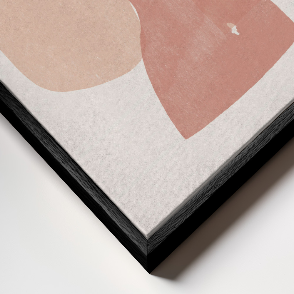 Toile - Peach Paper Cut Composition No.1 cadre en gros plan - cadre noir