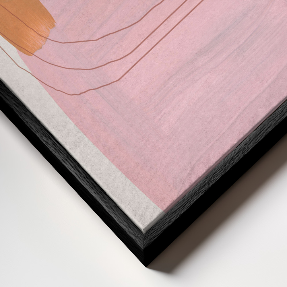 Toile - Abstract Brush Strokes 121 cadre en gros plan - cadre noir