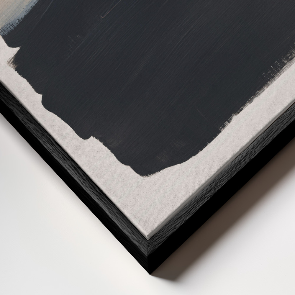 Canvas schilderi - Abstract Brush Strokes 122 frame close-up - zwart frame
